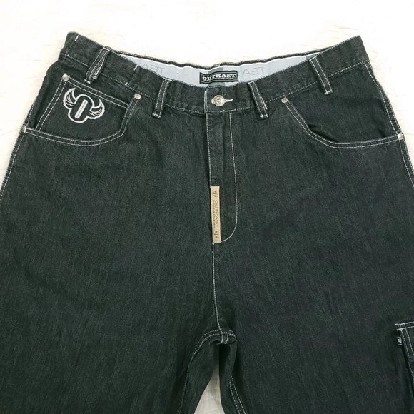 Outkast Clothing Co Denim Jean Cargo Shorts Mens Measure 38 Black - Picture 9 of 10